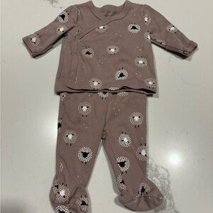 Petit Lem Brown Sheep Print Kids Pajama Set